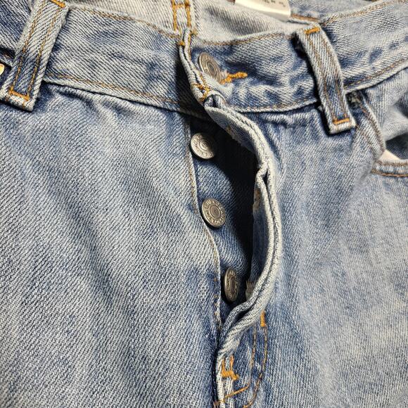 Vintage Gap Jeans Womens 4 Long Low Rise Light Wash Button Fly Raw Hem Y2K 00s - Picture 3 of 14